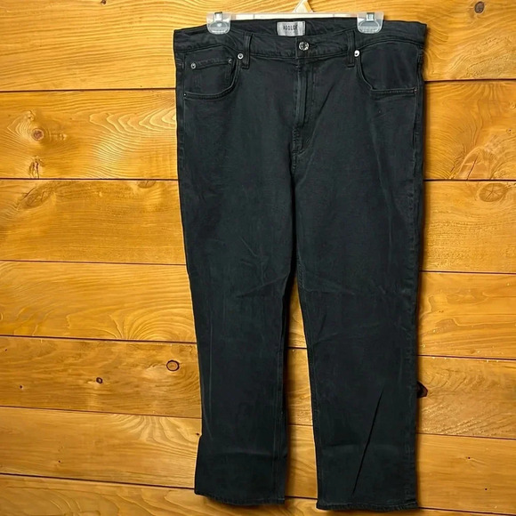 Agolde‎ denim women’s 32 jeans black Kye Mid rise Straight Crop stretch 5 pocket - Picture 1 of 8
